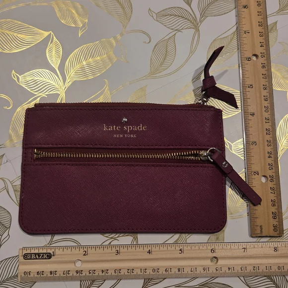 Kate Spade Burgundy Crossgrain Pouch - Picture 4 of 9